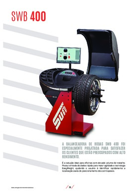 Confira o Balanceadora de Rodas SWB 400 no Catálogo de equipamentos SUN 2019