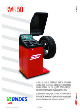 Confira o Balanceadora de Rodas SWB 50 no Catálogo de equipamentos SUN 2019