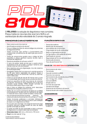 Folder SUN 2023 - PDL8100 - Novo Scanner Automotivo